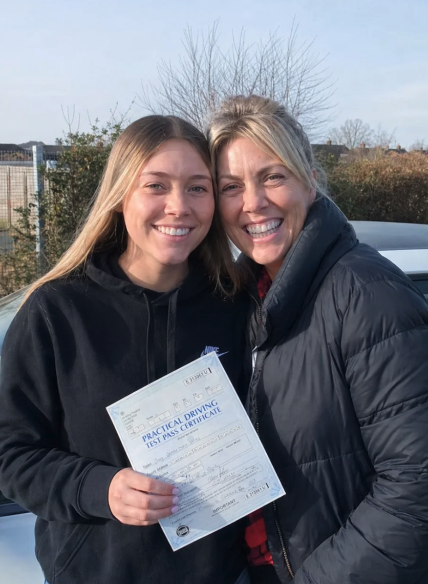 Helen & Ella celebrating their driving test pass